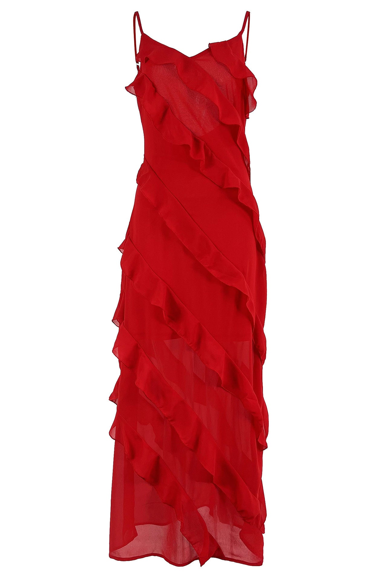 Flair - Langes Chiffonkleid mit Strumpfhaltern