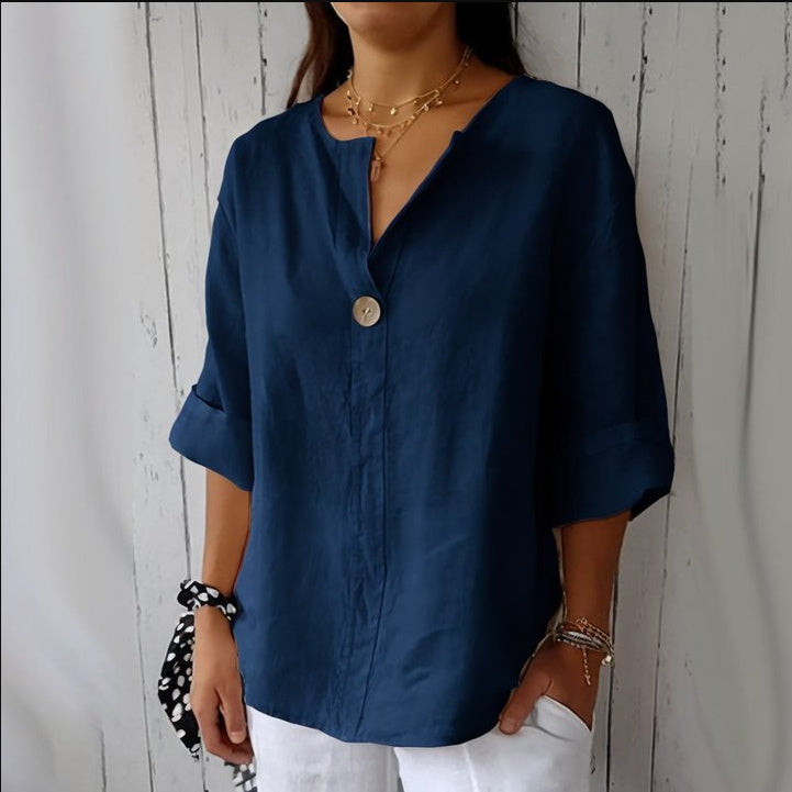 Flair - Lässiges Damen-T-Shirt mit V-Ausschnitt
