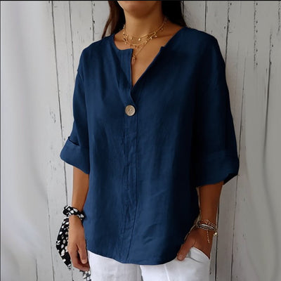 Flair - Lässiges Damen-T-Shirt mit V-Ausschnitt