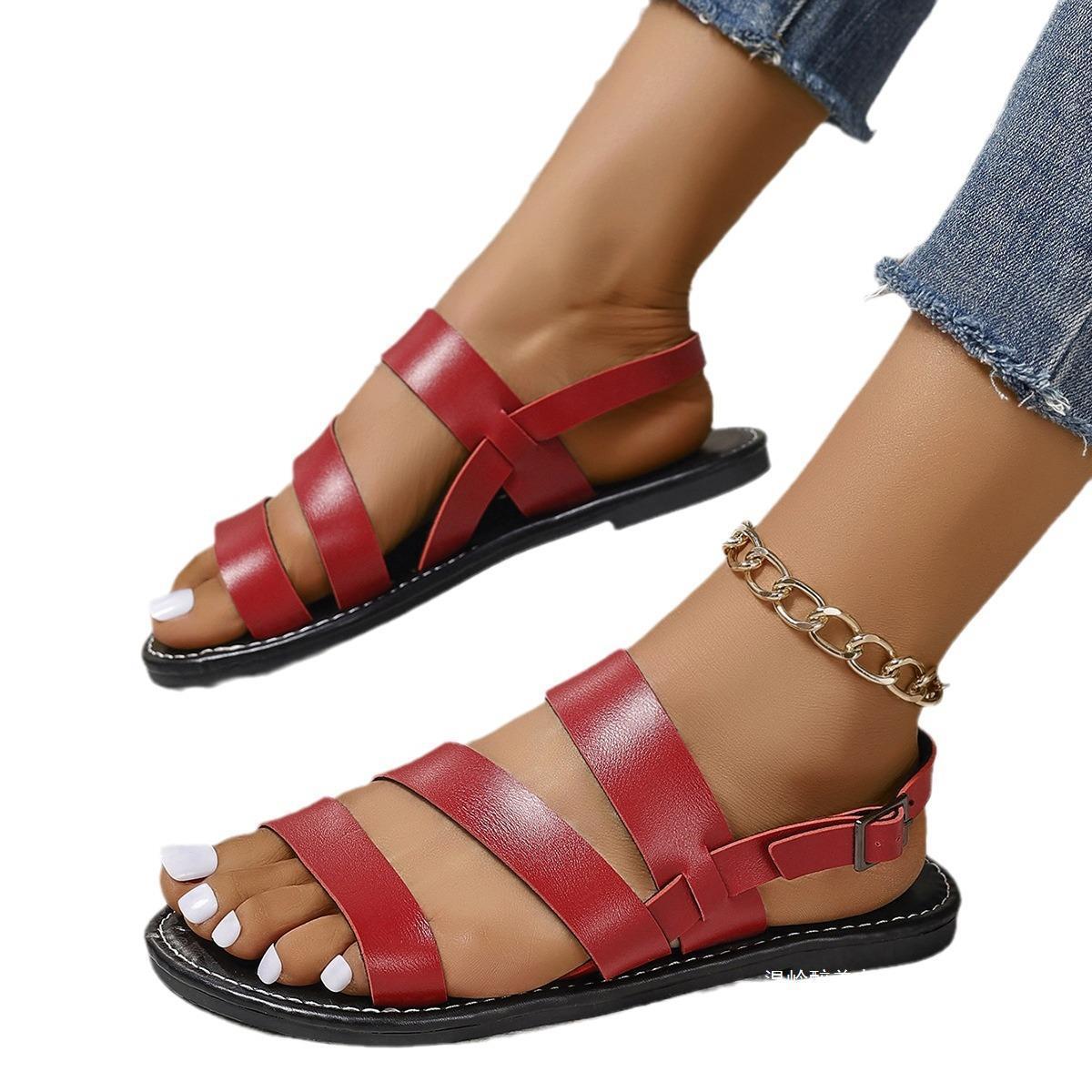 Flair - Retro-Schnallen-Strandpantoffeln