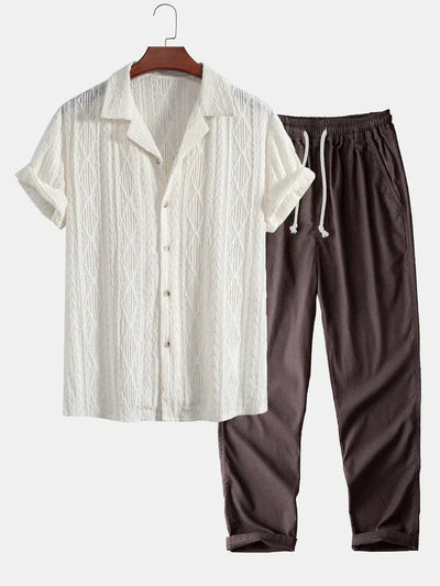 Flair - Set aus strukturiertem, durchbrochenem Hemd und Hose