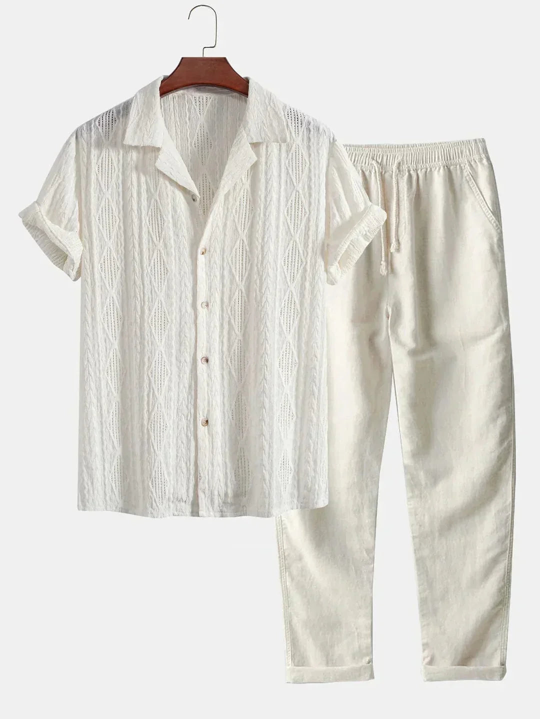 Flair - Set aus strukturiertem, durchbrochenem Hemd und Hose