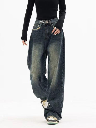 Flair - Dunkel Gewaschene Jeans | Vintage