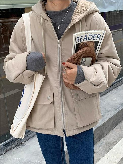 Flair - Klassische Wendbare Jacke mit Kapuze und Reißverschluss | Winter