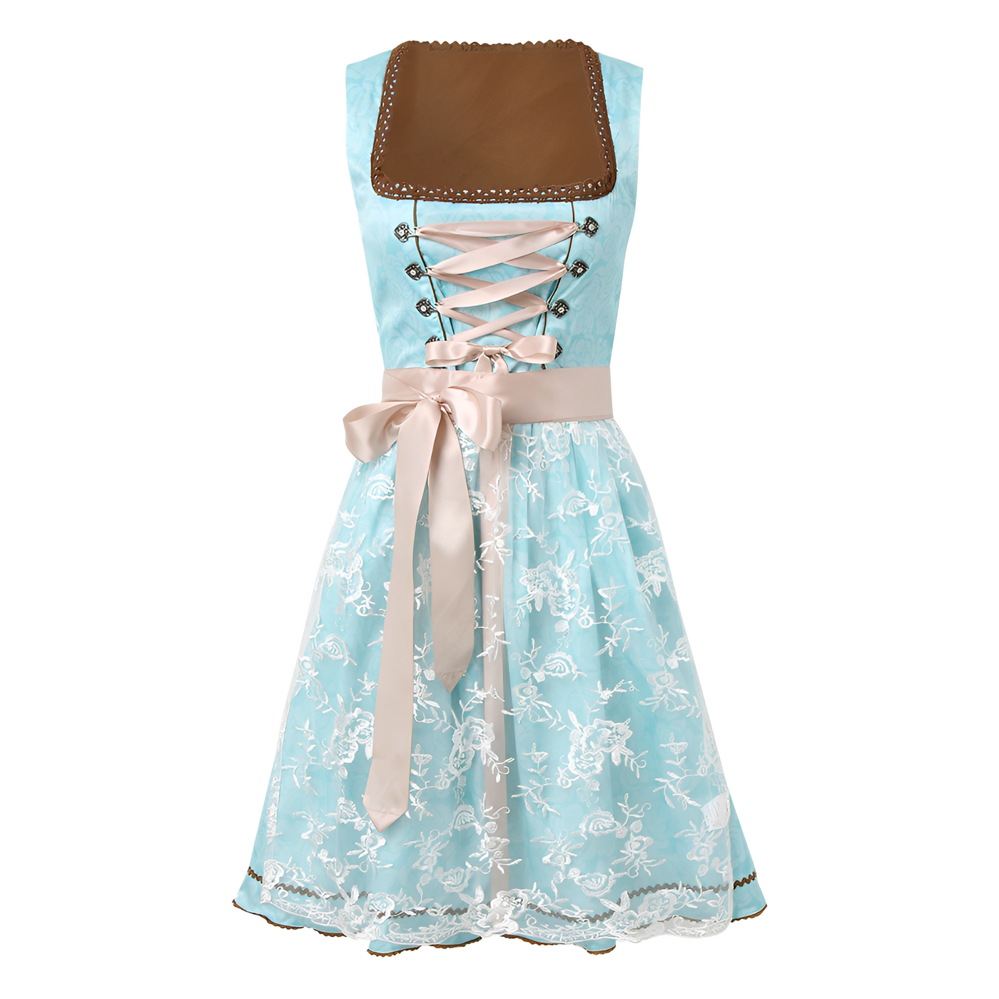 Flair - Damen Kleid mit Schnürung und Muster | Oktoberfest