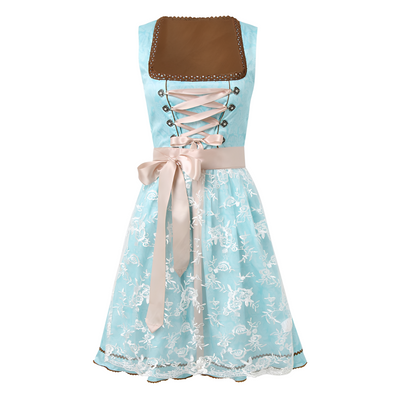 Flair - Damen Kleid mit Schnürung und Muster | Oktoberfest