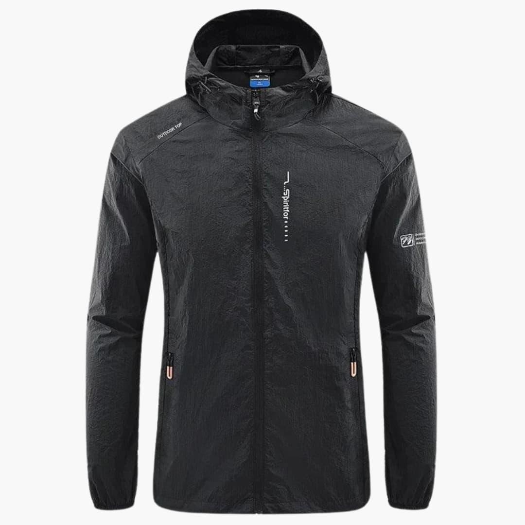 Flair - Herren Windbreaker Jacke mit Kapuze und Reißverschluss-Taschen | Herbst