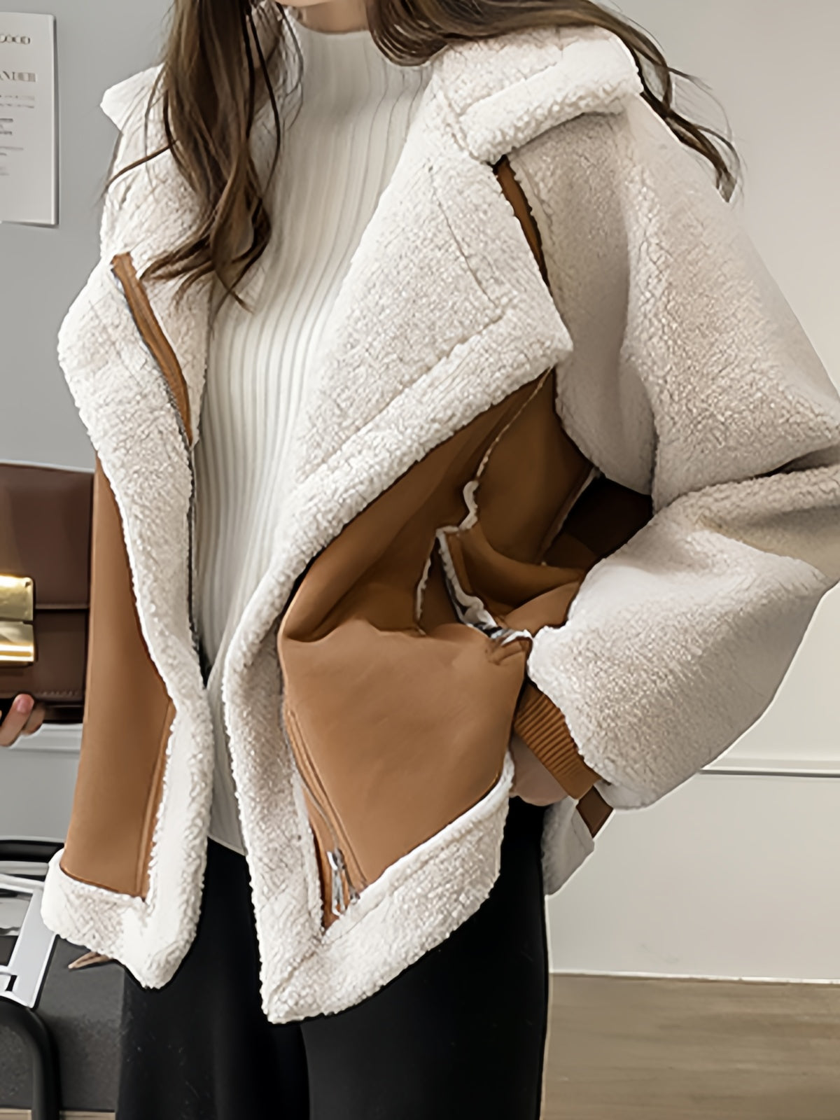 Flair - Oversize Pelz Jacke Wildleder | Winter