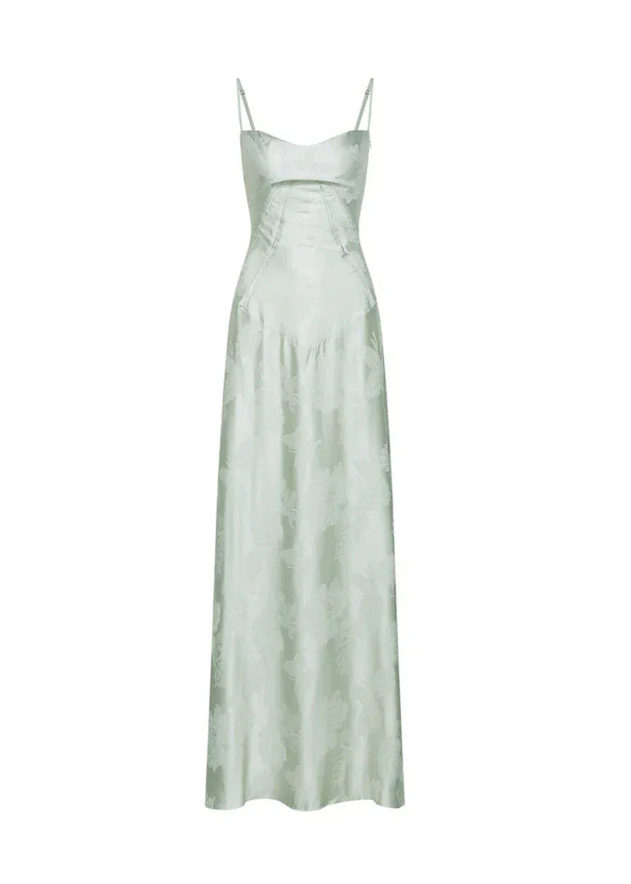 Flair - Satiniertes Spaghettiträger Maxi-Kleid