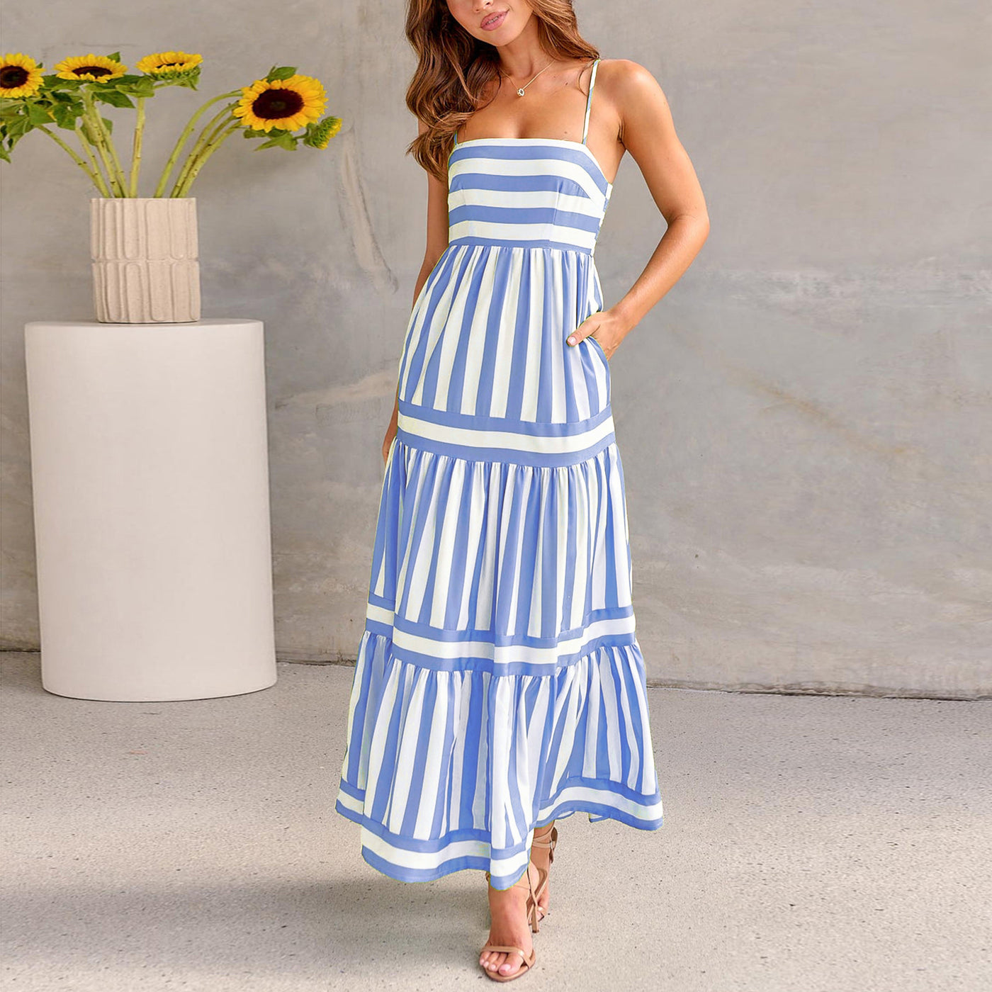 Flair - Gestreiftes langes Sommerkleid
