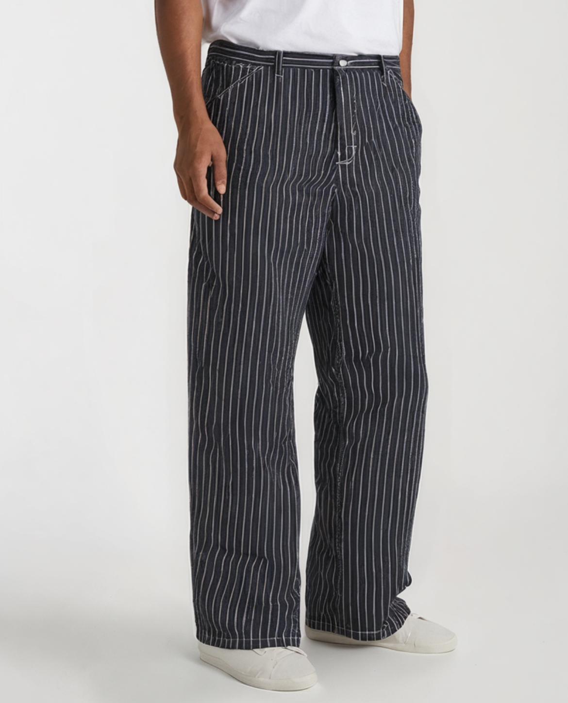 Flair - Herren Gestreift Hosen | Knopf