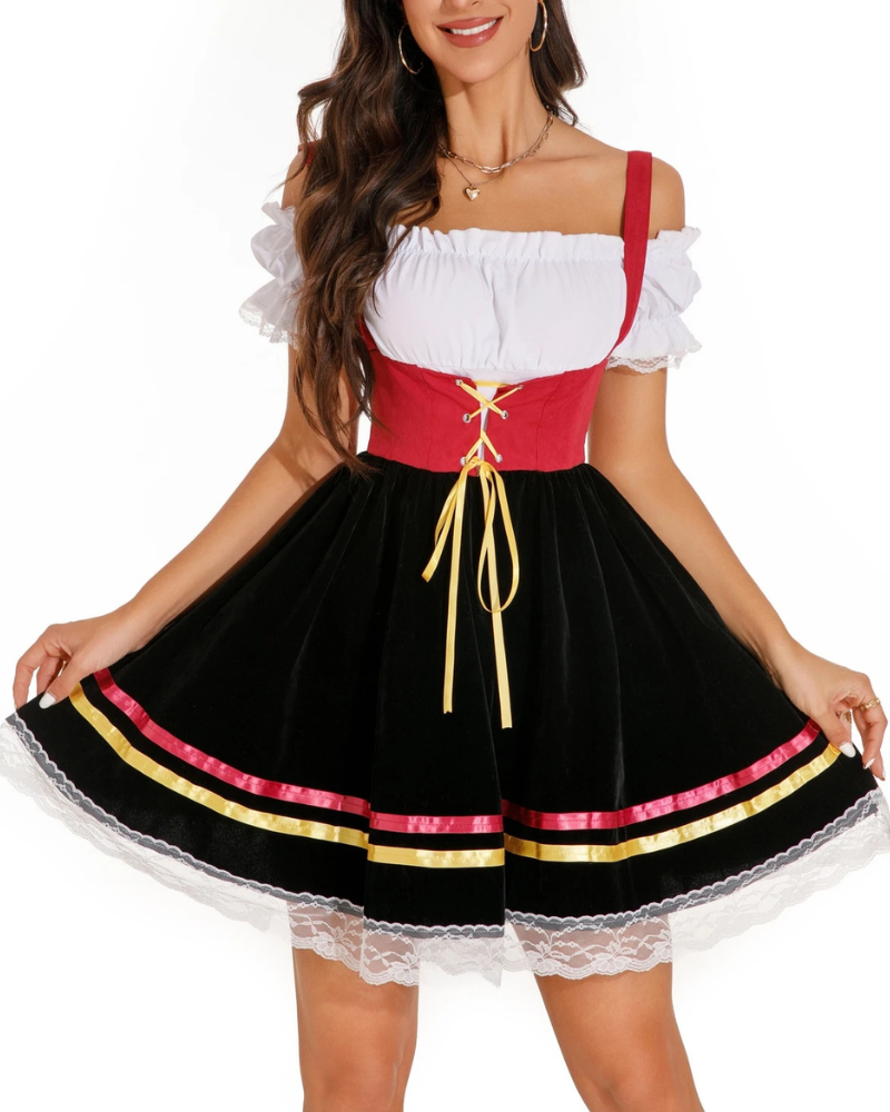 Flair - Damen Mini Schulterfrei Kleid | Oktoberfest