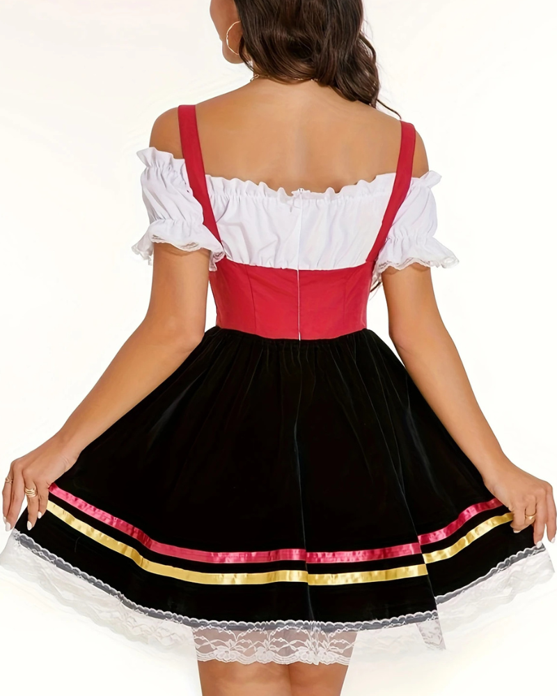 Flair - Damen Mini Schulterfrei Kleid | Oktoberfest