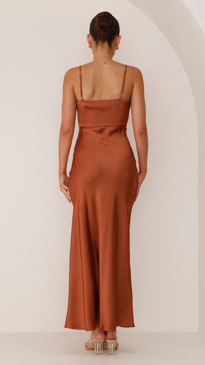 Flair - Satinkleid mit Schlitz – Sommerliches Abendkleid für Damen