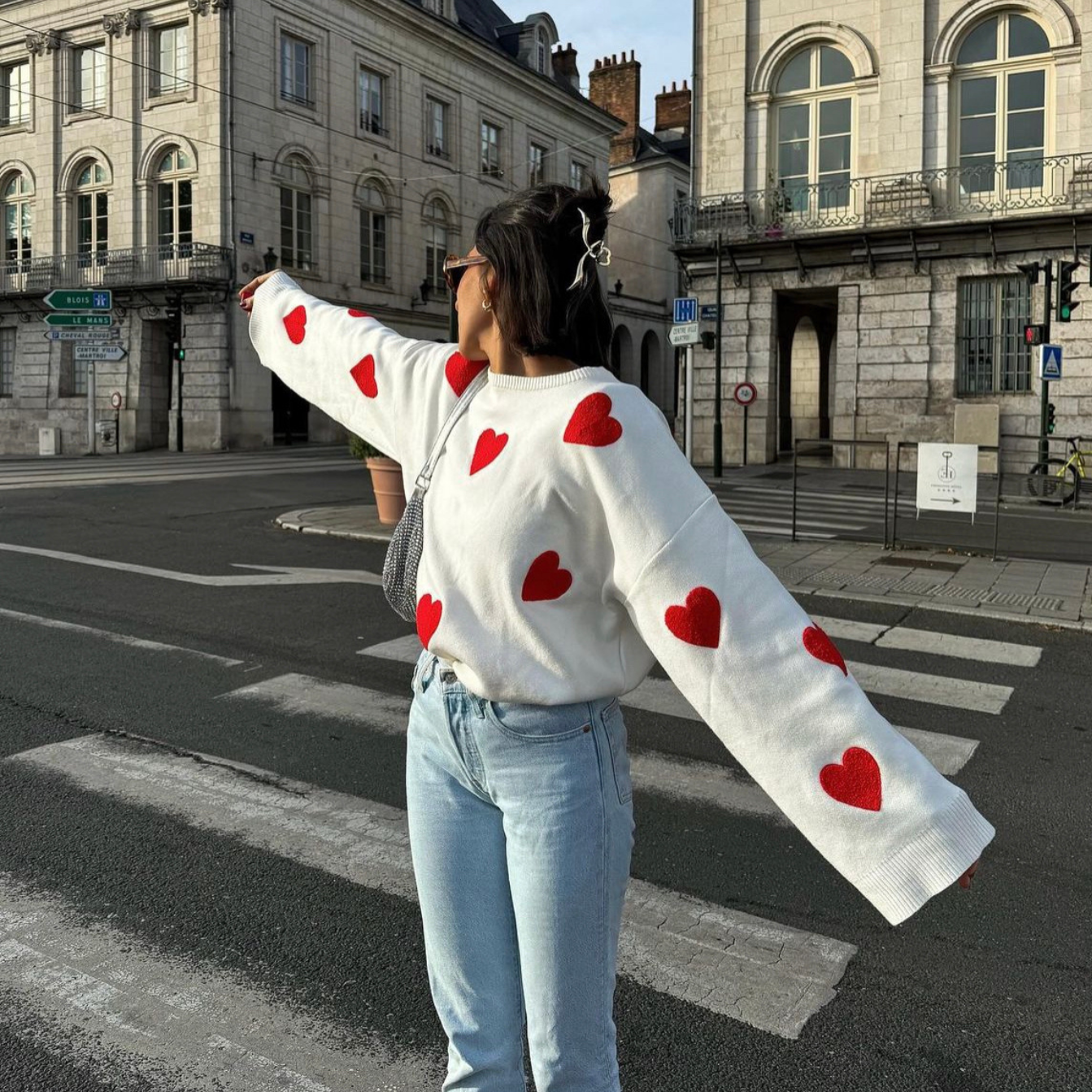 Flair - Übergroßer Pullover 'All Hearts'