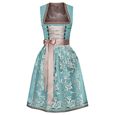 Flair - Damen Kleid mit Schnürung und Muster | Oktoberfest