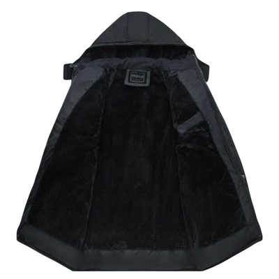 Flair - Herren Schwarzer Gefütterter Mantel | Winter