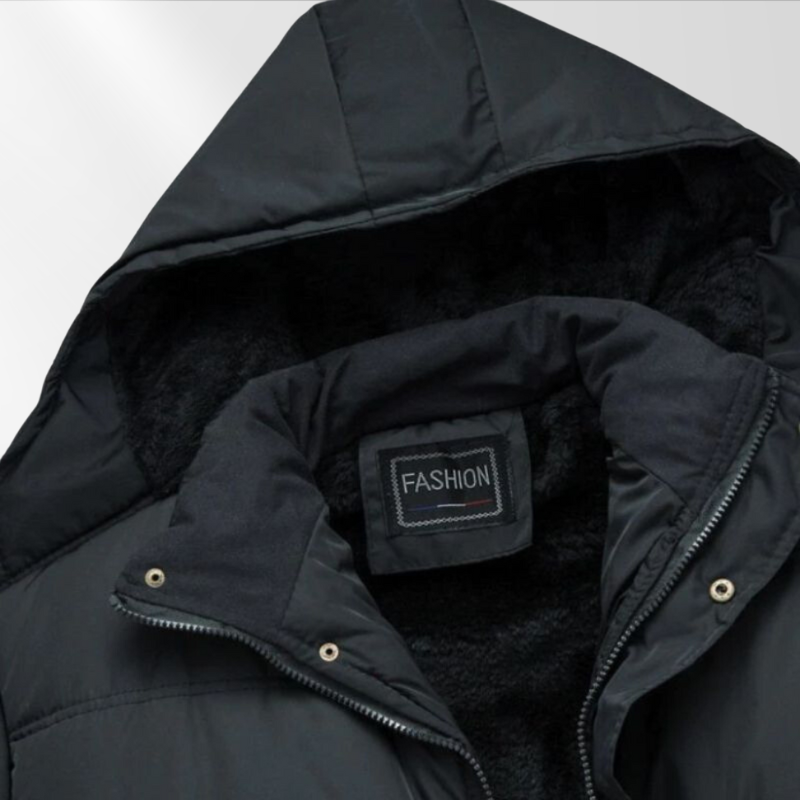 Flair - Herren Schwarzer Gefütterter Mantel | Winter