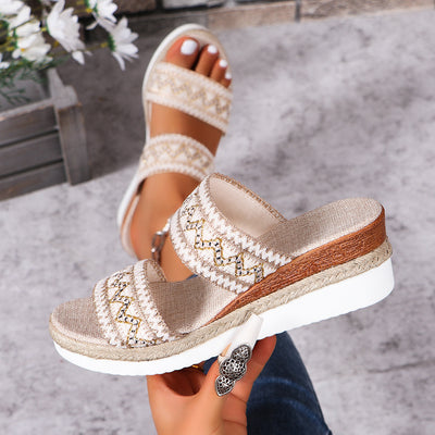 Flair - Fashion gewellte geflochtene Sandalen