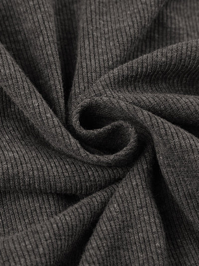 Flair - Graues Vintage Stricktop mit Reißverschluss und Kapuze | Herbst