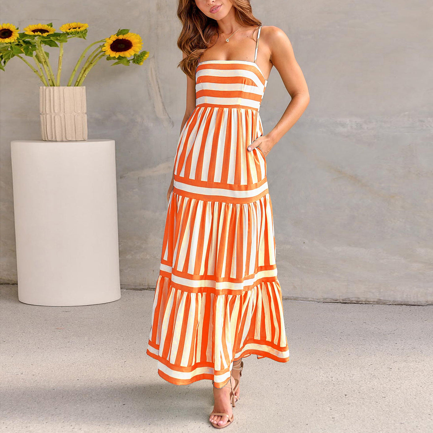 Flair - Gestreiftes langes Sommerkleid