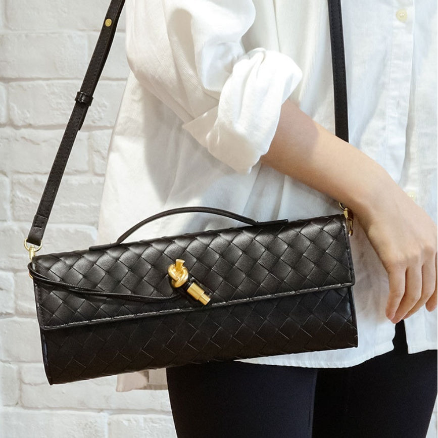 Flair - Damen  Geflochtene Echtleder Tasche | Herbst