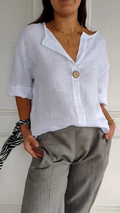 Flair - Lässiges Damen-T-Shirt mit V-Ausschnitt