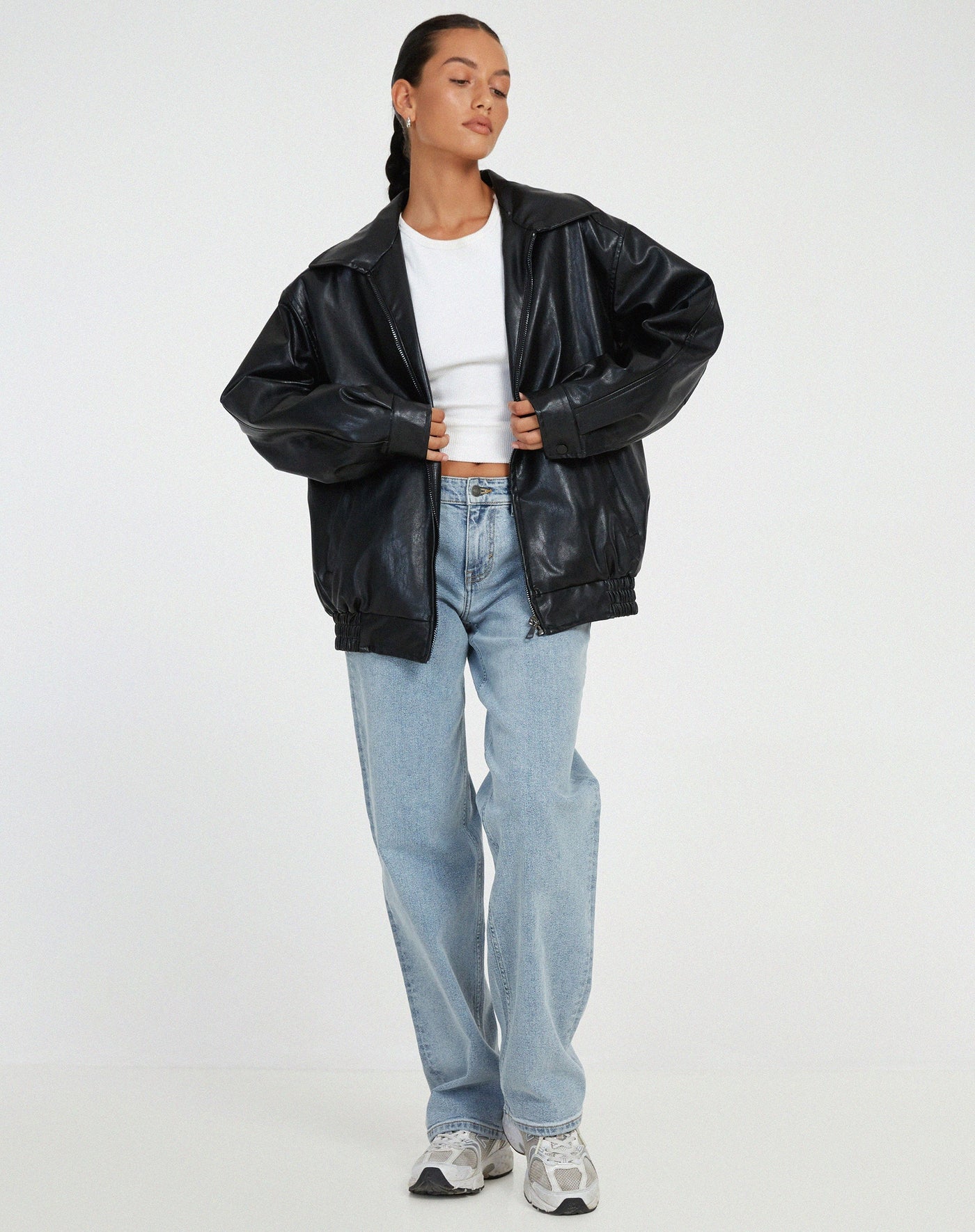 Flair - Damen Übergroß PU-Lederjacke | Herbst