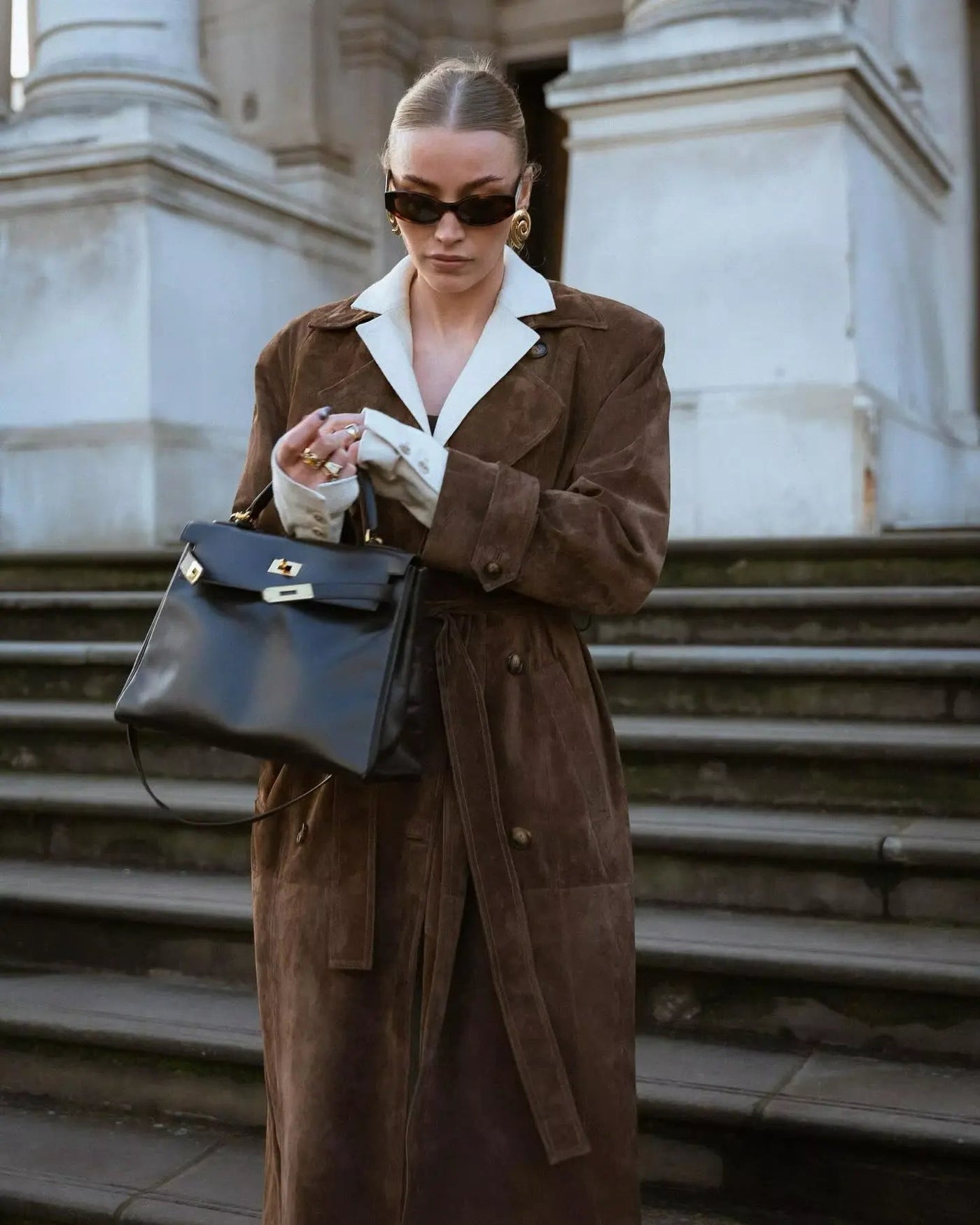 Flair - Damen Warme Wildleder Trenchcoat | Winter