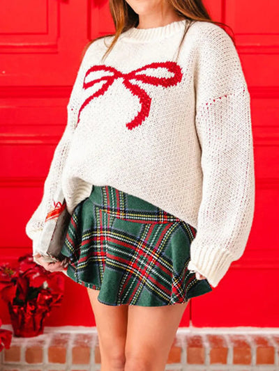 Flair - Schicker Weihnachtspullover mit Schleife für Damen | Herbst