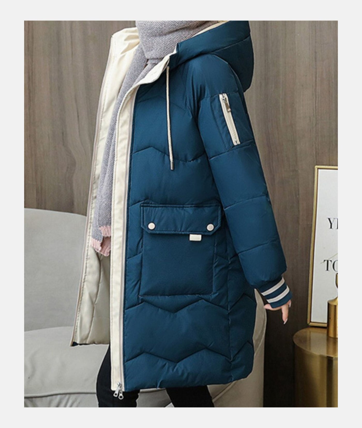 Flair - Lange Winterjacke mit Kapuze für Damen | Warm