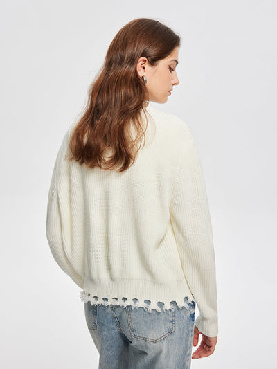 Flair - Strickpullover mit Perlenbesatz