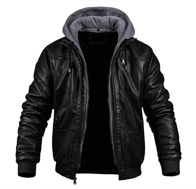 Flair - Premium Leder Winter Jacke mit Kapuze