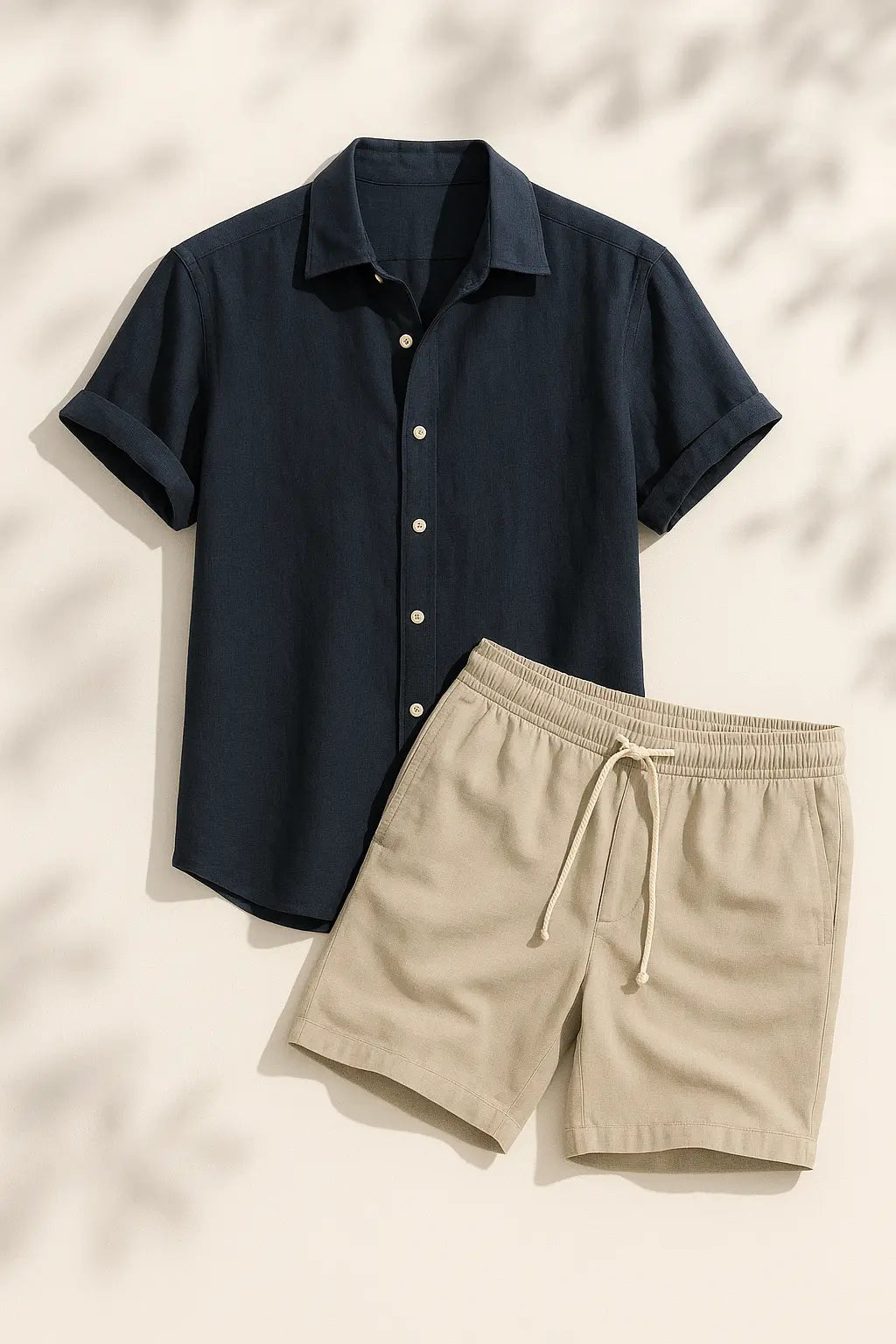 Flair - Hemd aus Leinen-Rayon-Mischgewebe & Leinen-Shorts mit Kordelzug