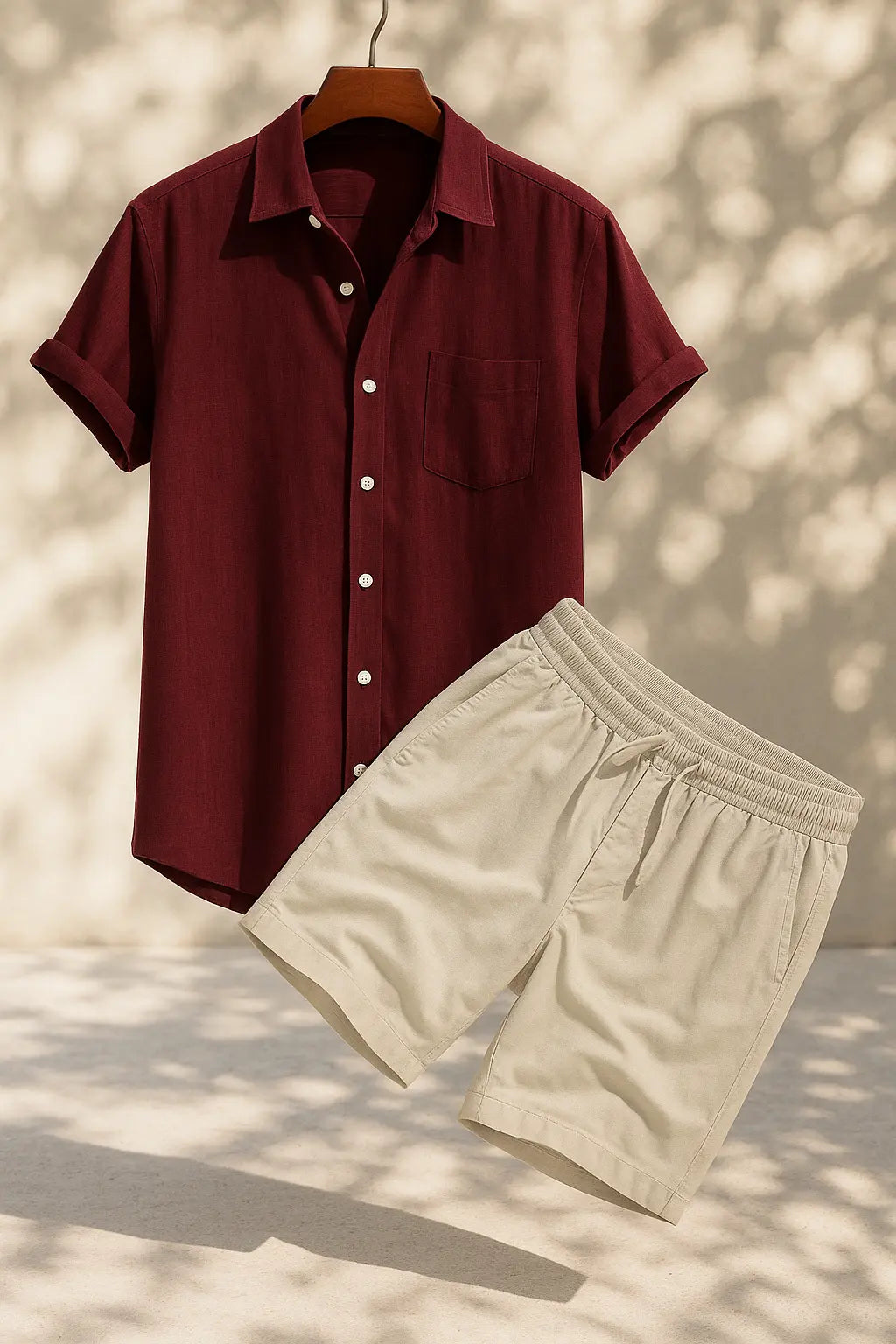 Flair - Hemd aus Leinen-Rayon-Mischgewebe & Leinen-Shorts mit Kordelzug