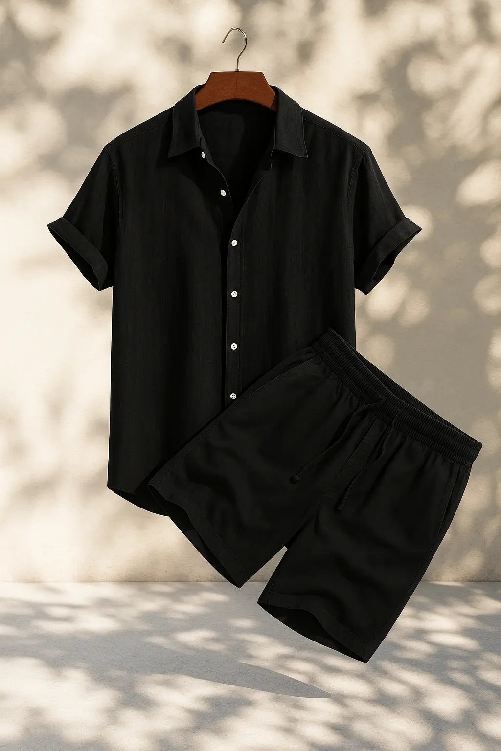 Flair - Hemd aus Leinen-Rayon-Mischgewebe & Leinen-Shorts mit Kordelzug