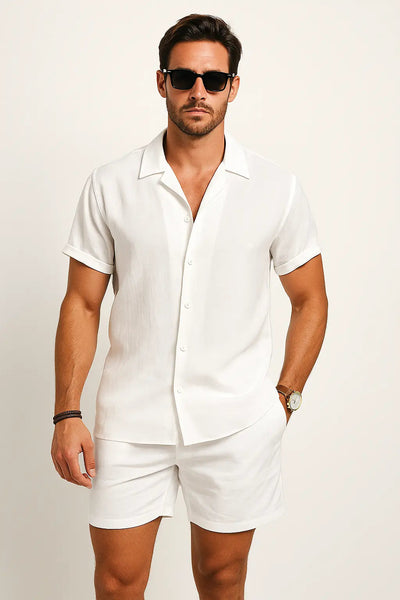 Flair - Hemd aus Leinen-Rayon-Mischgewebe & Leinen-Shorts mit Kordelzug