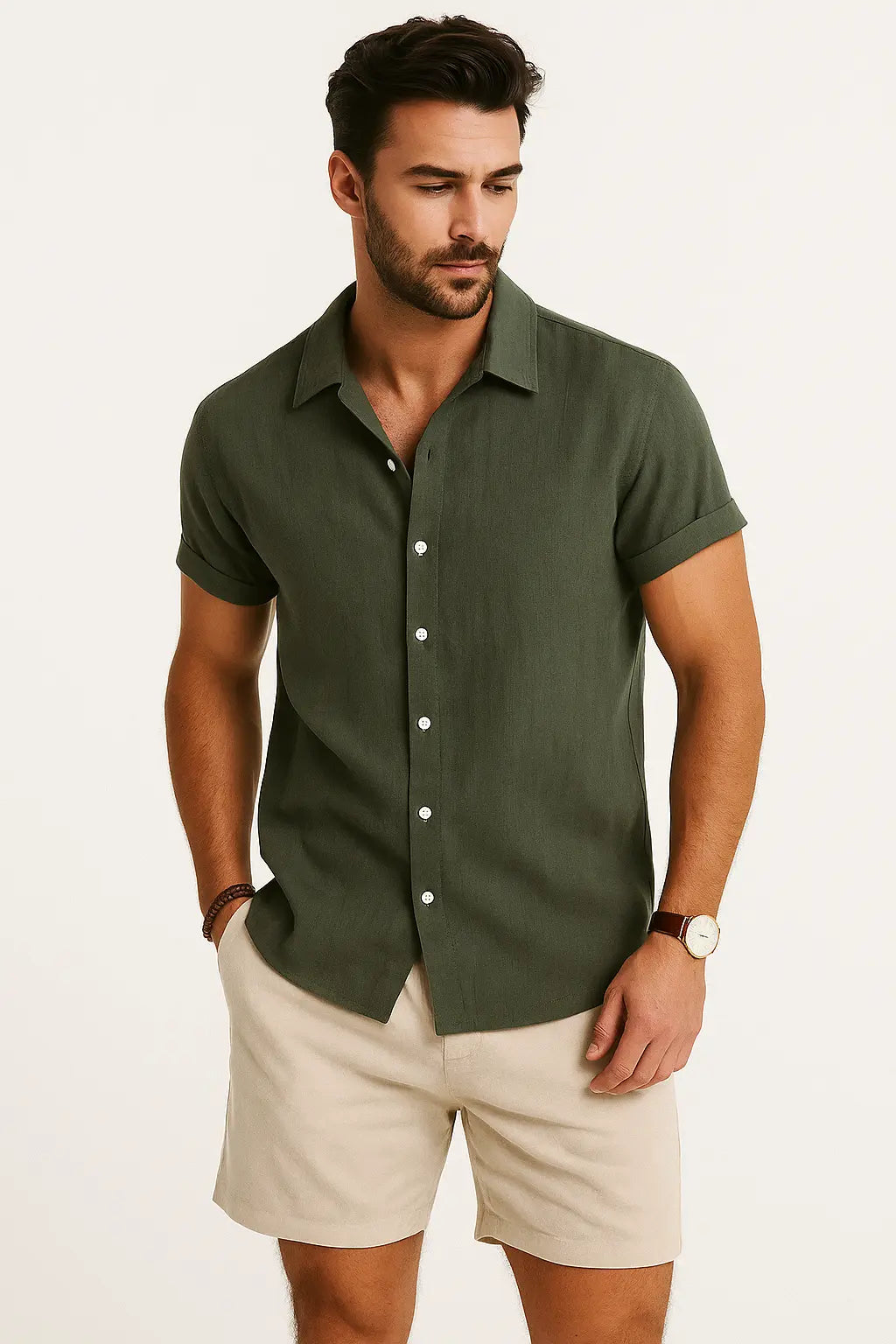 Flair - Hemd aus Leinen-Rayon-Mischgewebe & Leinen-Shorts mit Kordelzug