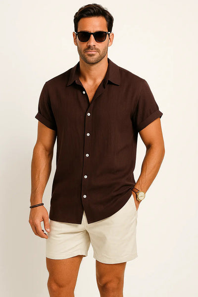 Flair - Hemd aus Leinen-Rayon-Mischgewebe & Leinen-Shorts mit Kordelzug