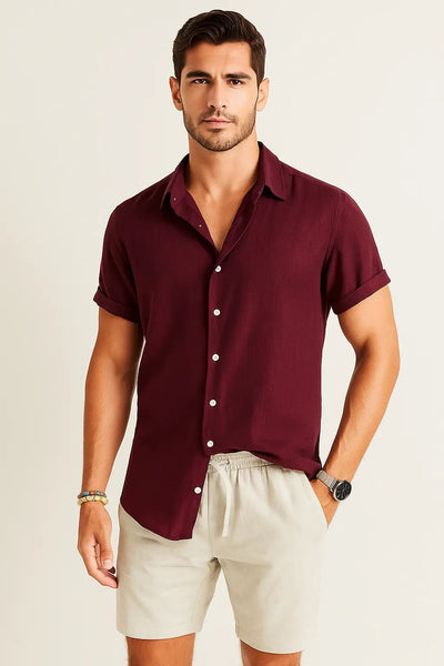 Flair - Hemd aus Leinen-Rayon-Mischgewebe & Leinen-Shorts mit Kordelzug