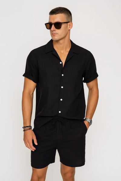 Flair - Hemd aus Leinen-Rayon-Mischgewebe & Leinen-Shorts mit Kordelzug