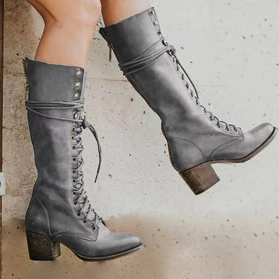 Flair - Lange Schnürstiefel für Damen, kniehoch | Winter