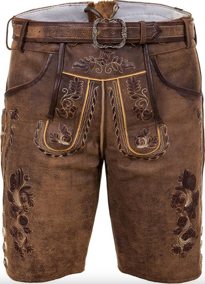 Flair - Herren Traditionell & Komfortabel Leder Trachten Hose | Oktoberfest
