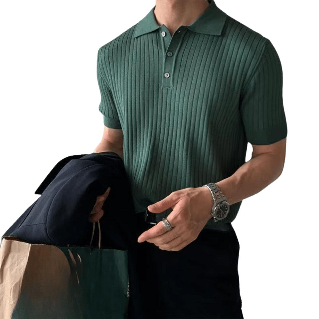 Flair  - Geripptes Poloshirt