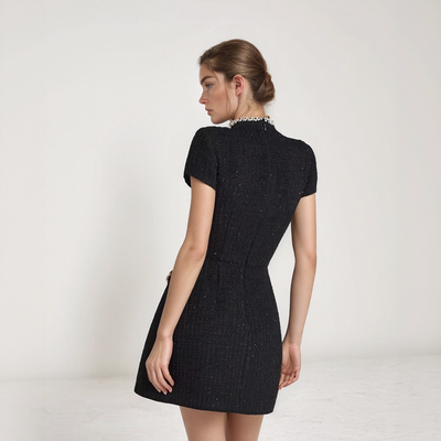 Flair - Warme Kurzärmeliges Minikleid für Damen | Anzung