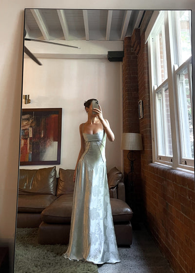 Flair - Satiniertes Spaghettiträger Maxi-Kleid