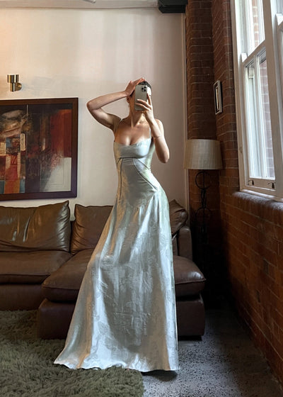 Flair - Satiniertes Spaghettiträger Maxi-Kleid