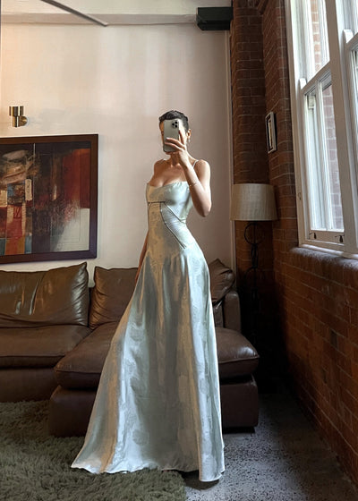 Flair - Satiniertes Spaghettiträger Maxi-Kleid