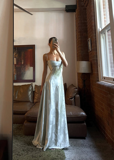 Flair - Satiniertes Spaghettiträger Maxi-Kleid