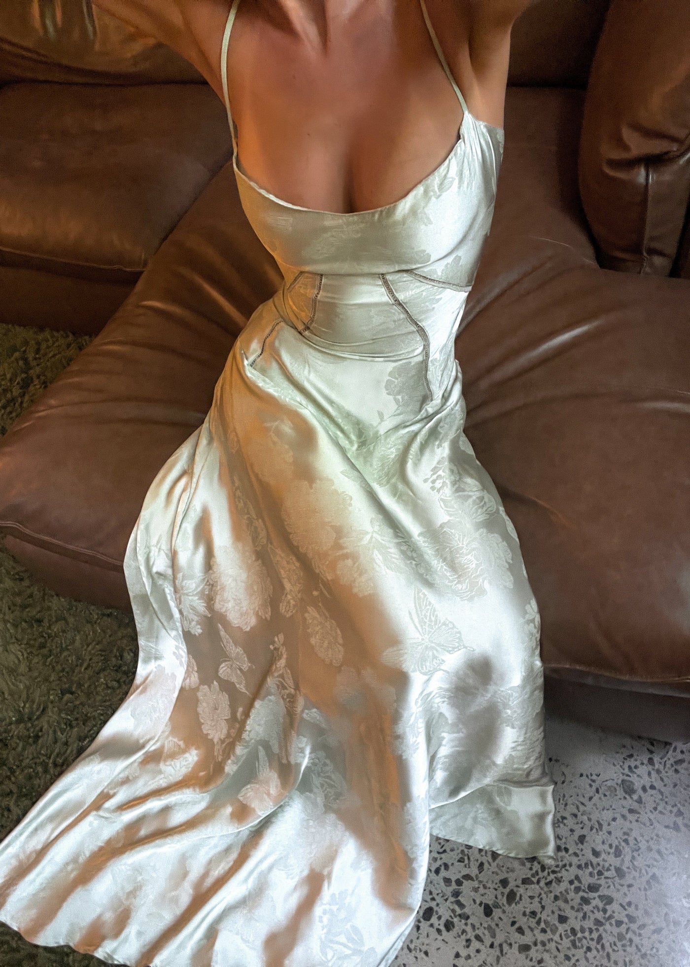Flair - Satiniertes Spaghettiträger Maxi-Kleid